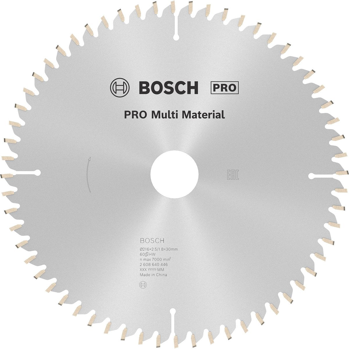 Bosch Zubehör Kreissägeblatt Multi Material 216 x 30 x 2,5 mm, 60 1 St. - 2608640446