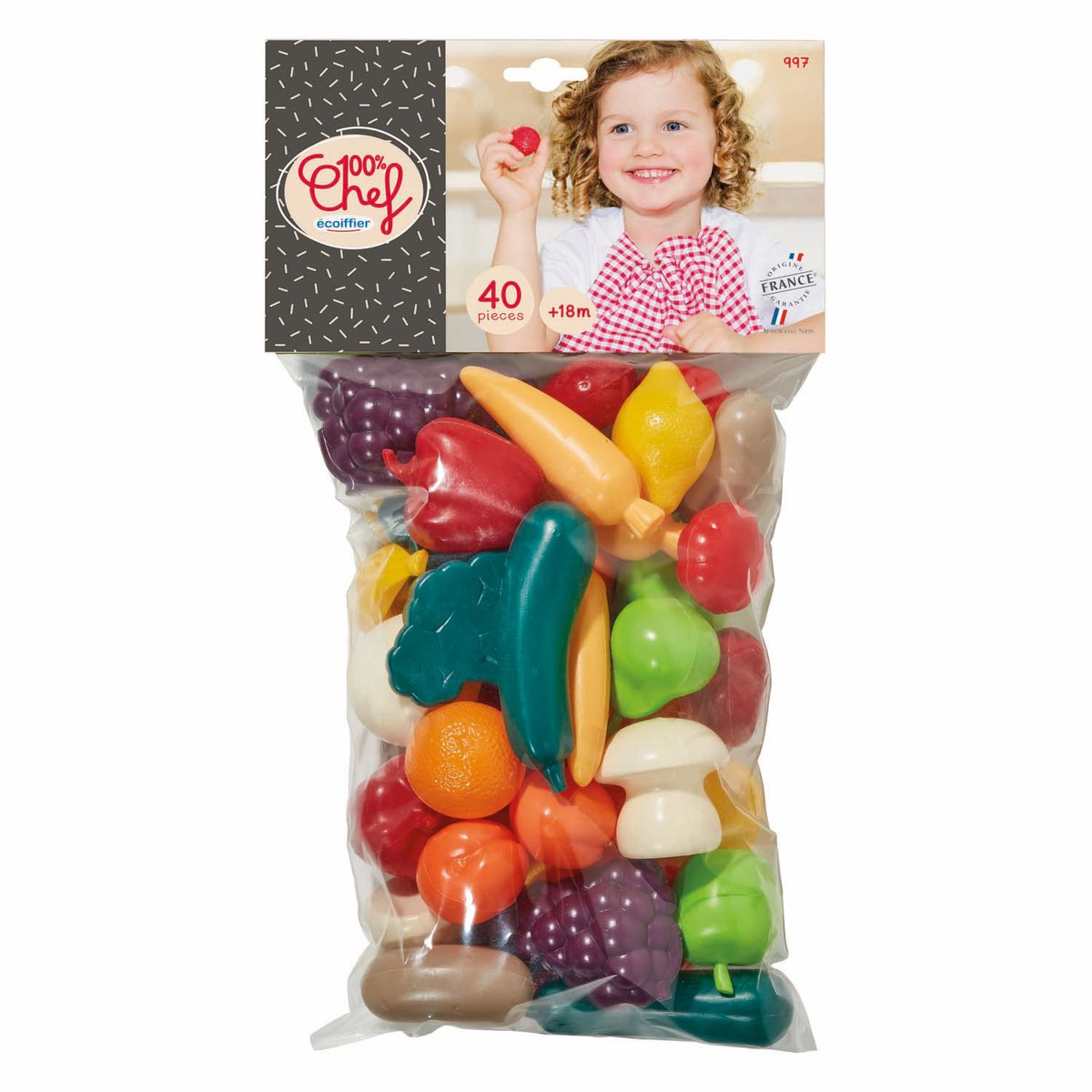 Ecoiffier 100% Chef Play Food Gemüse, 40 Stk.