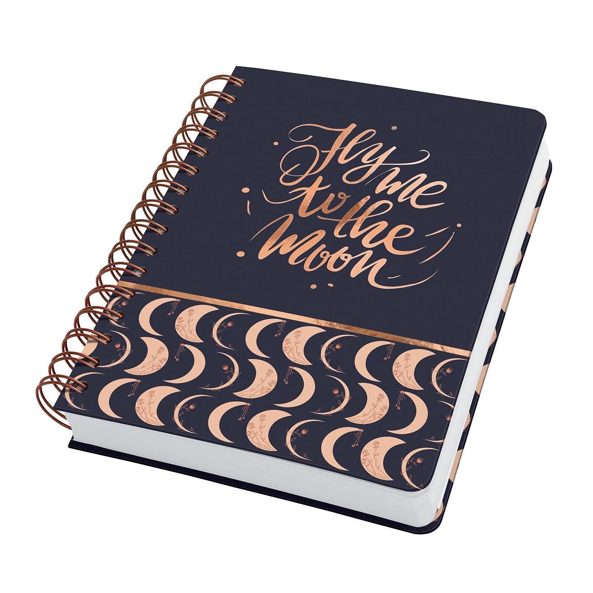 Sigel – Spiralnotizbuch – Jolie – A5 – Hardcover – 240 Seiten – Punkte – 120-Gramm-Papier – Mondscheinmelodie – si-jn625