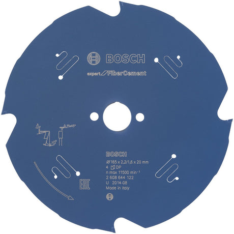 Bosch 2608644122 Kreissägeblatt Expert Faserzement Faserbeton 165x20 - 4 Zähne
