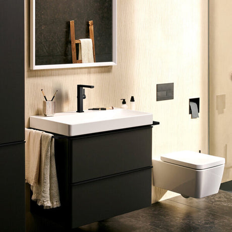 Hansgrohe tecturis e – Waschtischarmatur – Einhebelbedienung – Kaltstart energiesparend – mit Ablassschraube – Größe 210 mm – schwenkbarer Auslauf – Chrom