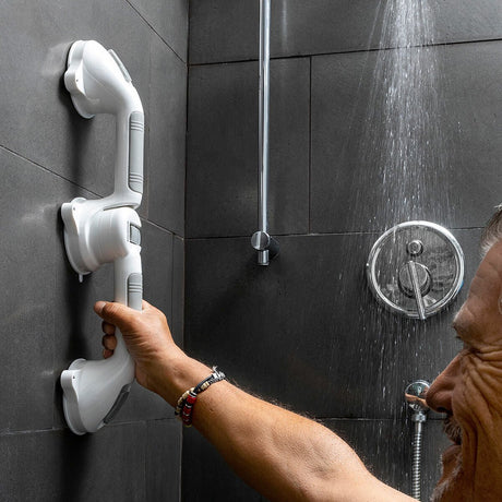 Innovagoods doppelter eckiger Sicherheits-Haltegriff für das Badezimmer, Haltegriff für die Badewanne