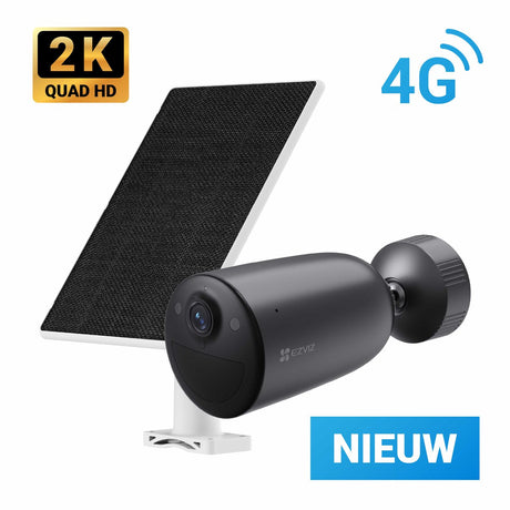 Ezviz eb3 4G-Kit – 2K-Überwachungskamera, 5-W-Solarpanel – KI-betrieben – Bewegungserkennung, aktive Verteidigung – Google Assistant Amazon Alexa