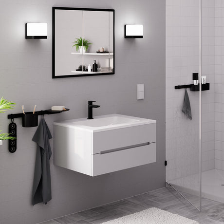 Hansgrohe Logis Fine – Waschtisch-Mischbatterie – Einhebelbedienung – Kaltstart energiesparend – ohne Ablaufgarnitur – 110 mm – mattschwarz