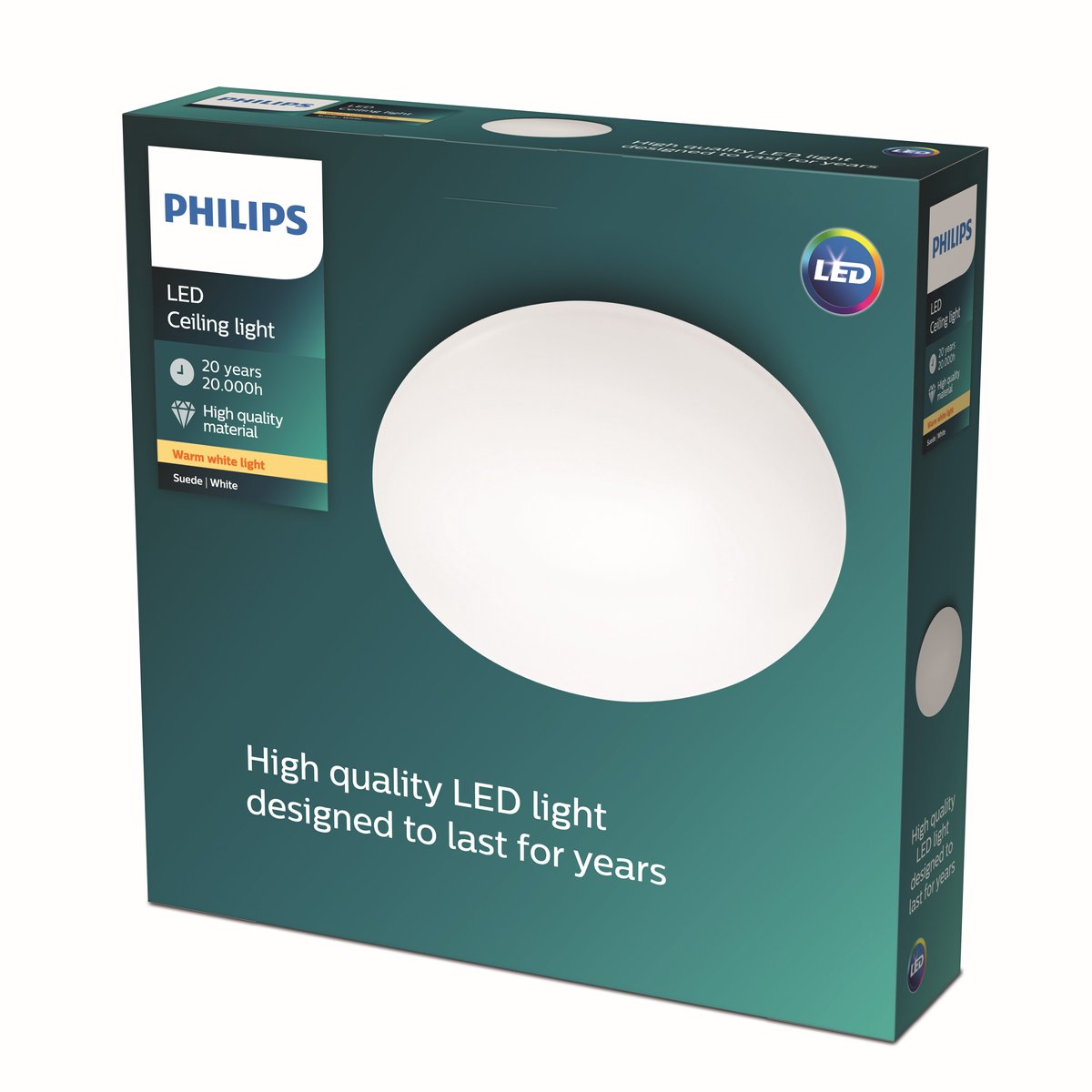 Philips led philips suede plafonnière - warmwit licht - 38cm