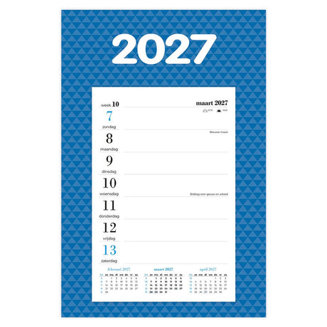Comello weeknotitiekalender 2027 op schild