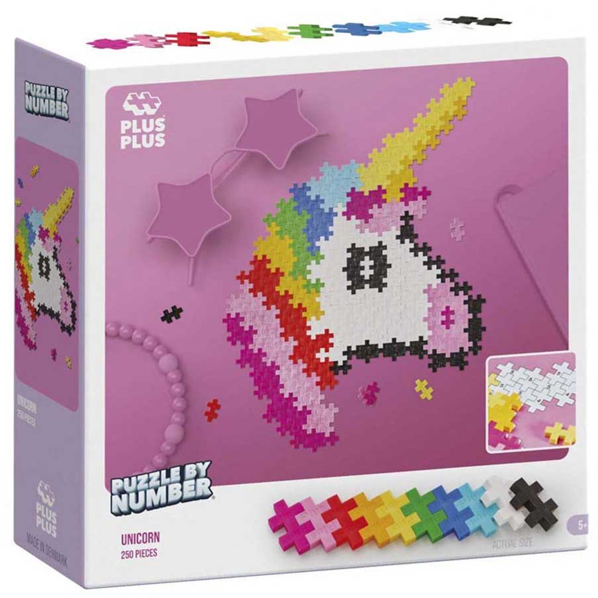 Plus-Plus-Zahlenpuzzle Einhorn 250 Teile – 3929 – Puzzle und Bauspielzeug in einem – ab 5 Jahren