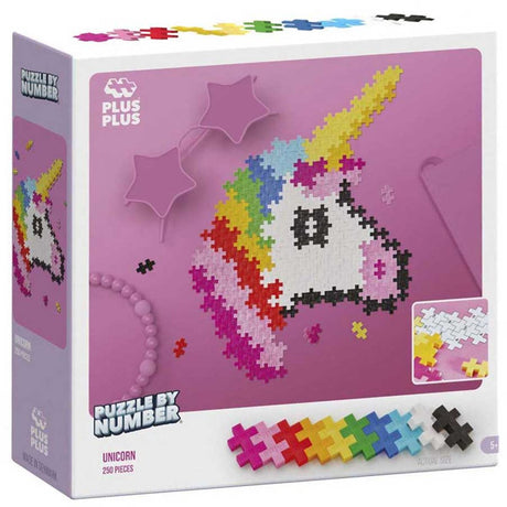 Plus-Plus-Zahlenpuzzle Einhorn 250 Teile – 3929 – Puzzle und Bauspielzeug in einem – ab 5 Jahren
