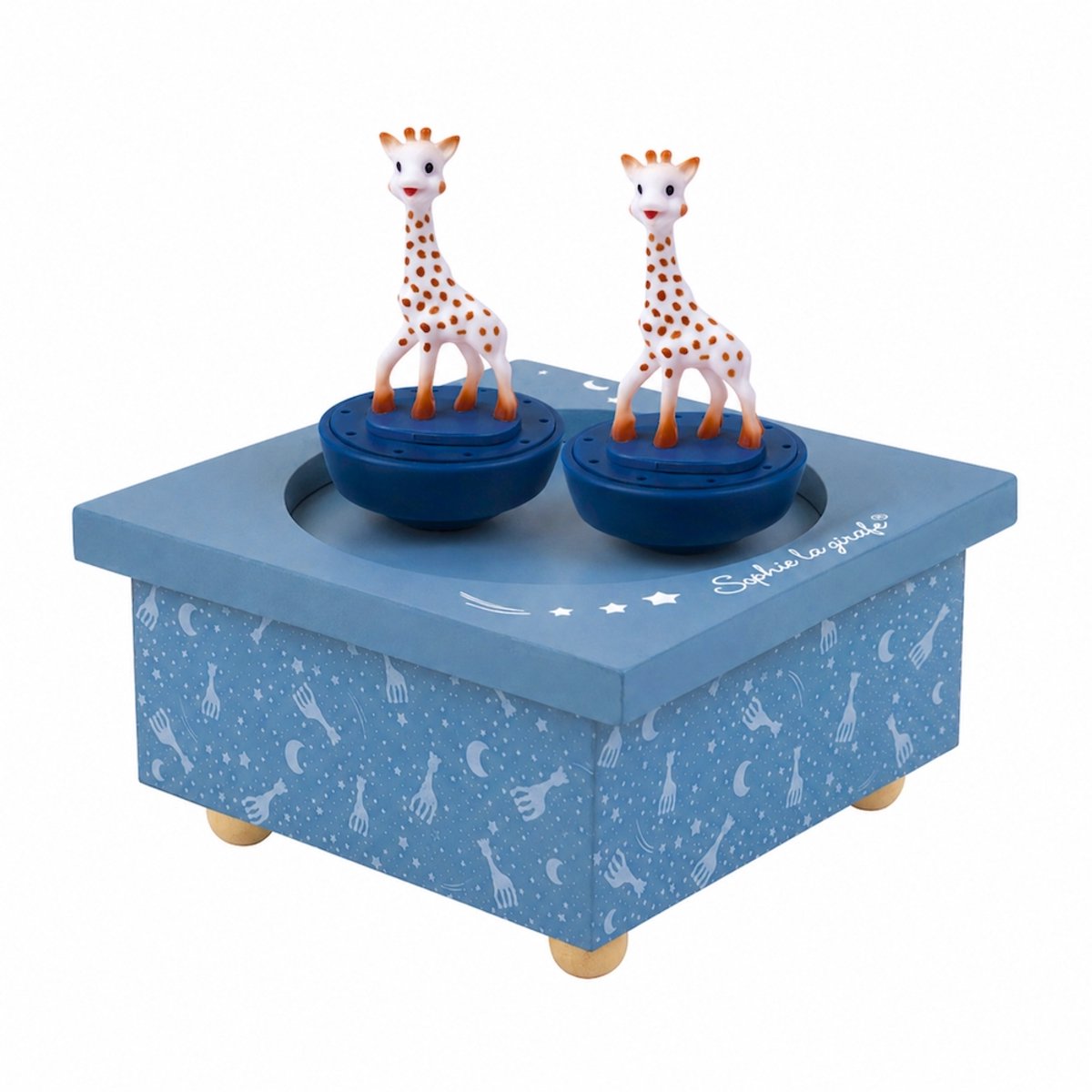 Sophie die Giraffe Spieluhr Milchstraße – tanzende Sophie’s – Baby-Spieluhr – Mutterschaftsgeschenk – Babyparty-Geschenk – ab 12 Monaten – 11,5 x 11,5 x 8,5 cm – blau