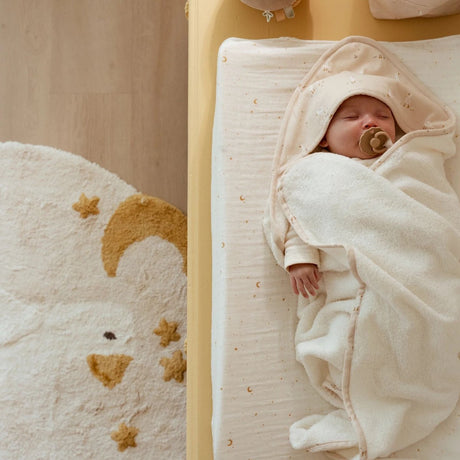 Little dutch aankleedkussenhoes - wit - newborn naturals - moon stars
