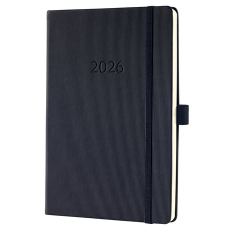 Sigel Wochenkalender 2026 Conceptum – Größe A5 – mit extra Platz für Notizen – Schwarz – Hardcover – SI-C2614