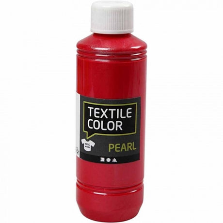 Creotime Textilfarbe, Rot, Perlmutt, 250 ml