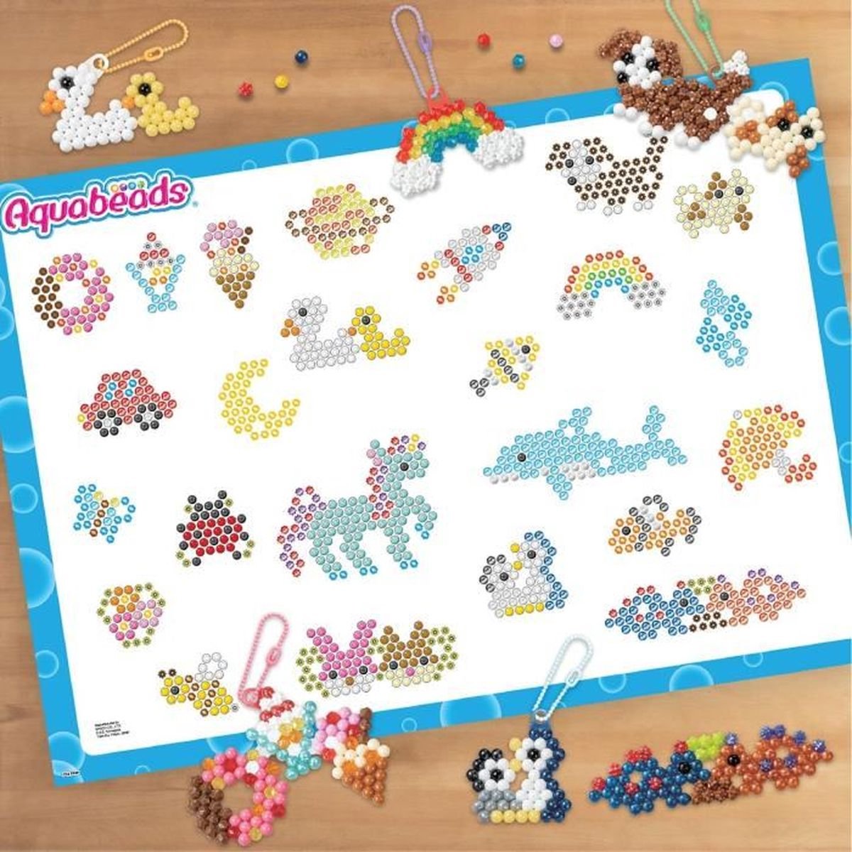 Aquabeads 35025 – mein Schlüsselanhänger und Anhänger Komplettset – Perlen, die am Wasser haften