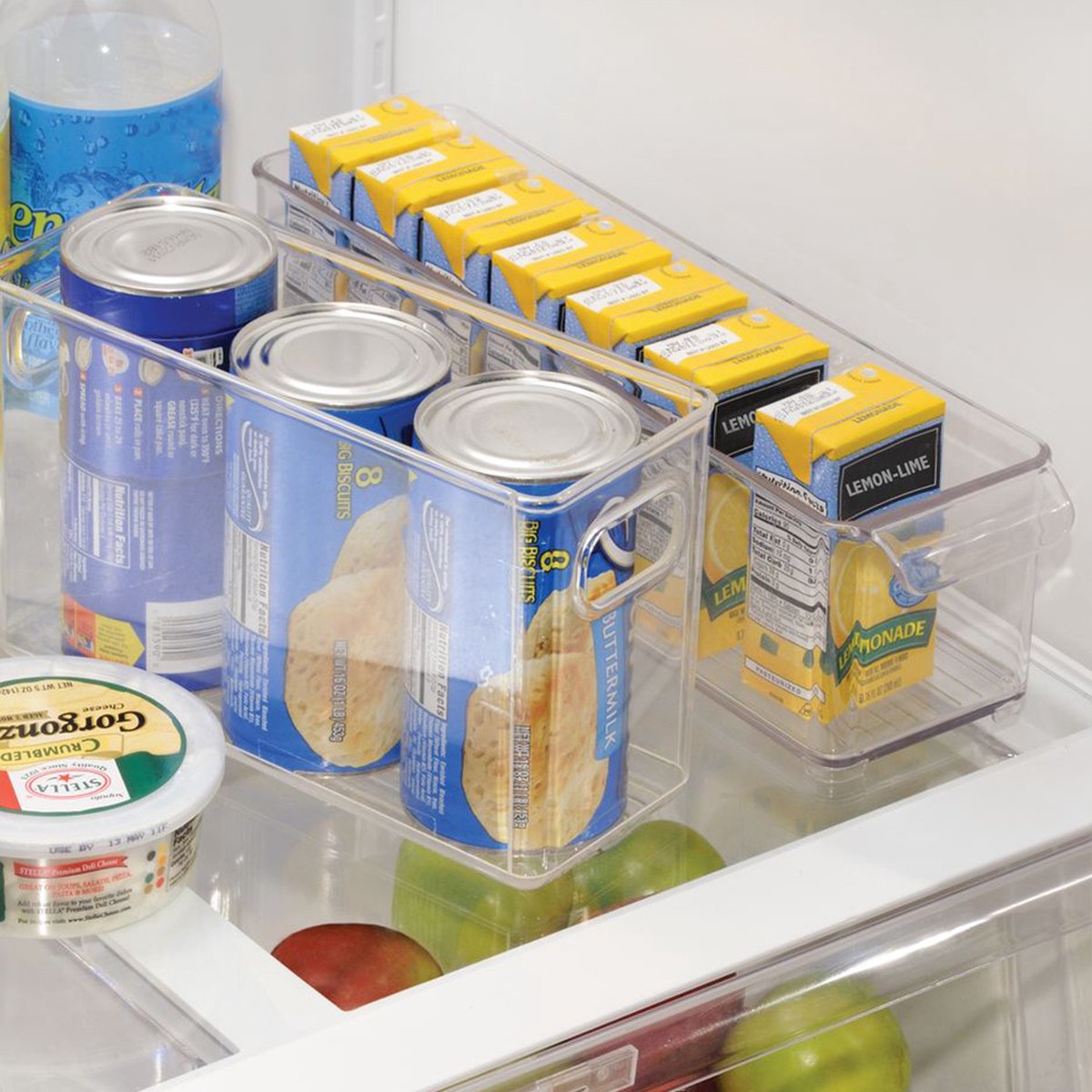 Idesign Ablageschale mit Griffen groß rechteckig – transparent – ​​nestbar | BPA-frei
