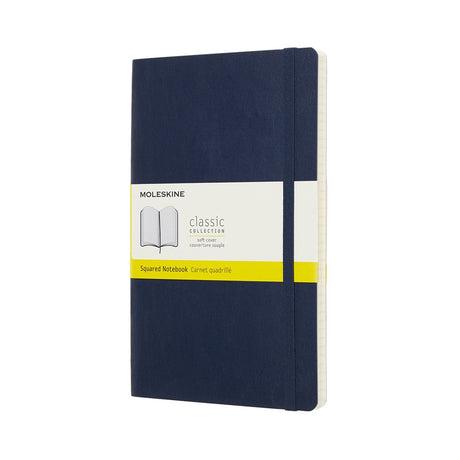 Klassisches Moleskine-Notizbuch – groß – Softcover – kariert – Saphirblau