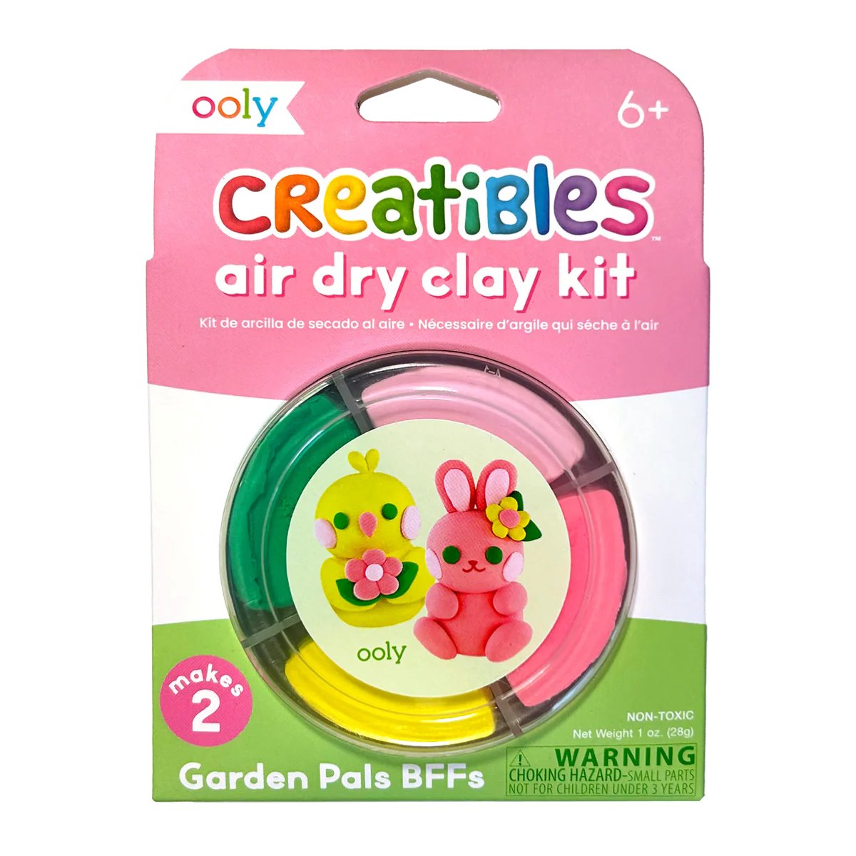 Ooly – Creatibles – Mini-Kit für lufttrocknenden Ton – Gartenfreunde BFF’s – 4 Tonfarben