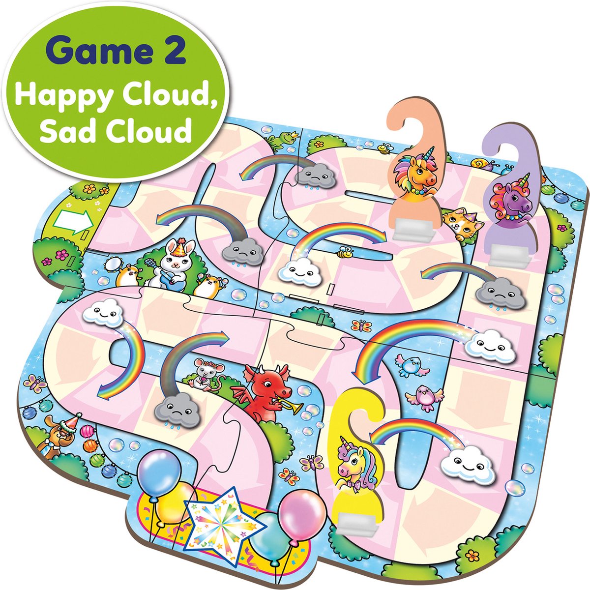 Orchard Toys – Einhorn-Spaßspiel – 3 in 1 – Paar- und Gedächtnisspiele – Einhorn-Thema – ab 4 Jahren