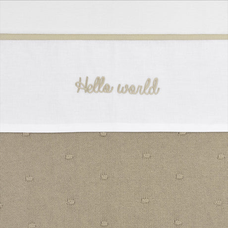 Meyco Baby Hello World Bettlaken – Sand – 100 x 150 cm – 0,3 tog