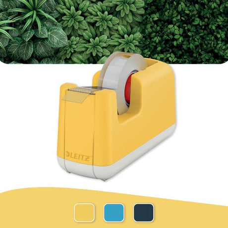 Leitz Cosy Klebebandhalter – Klebebandabroller inklusive Klebeband – ideal für das Homeoffice und Arbeiten von zu Hause aus – warmes Gelb