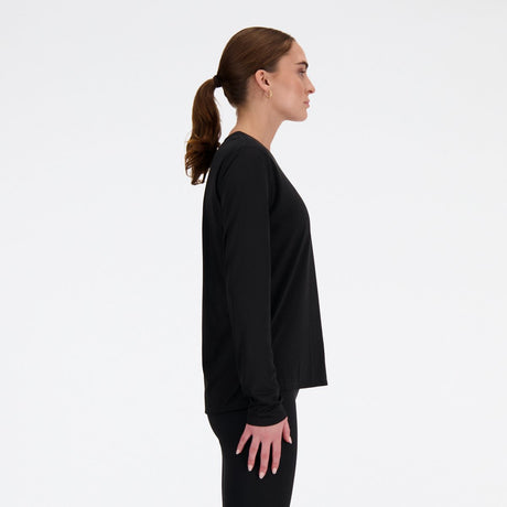 New balance sport essential long sleeve dames sporttrui - black
