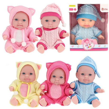 Toi-toys Babypuppe mit Kleidungsset 14 cm hellrosa