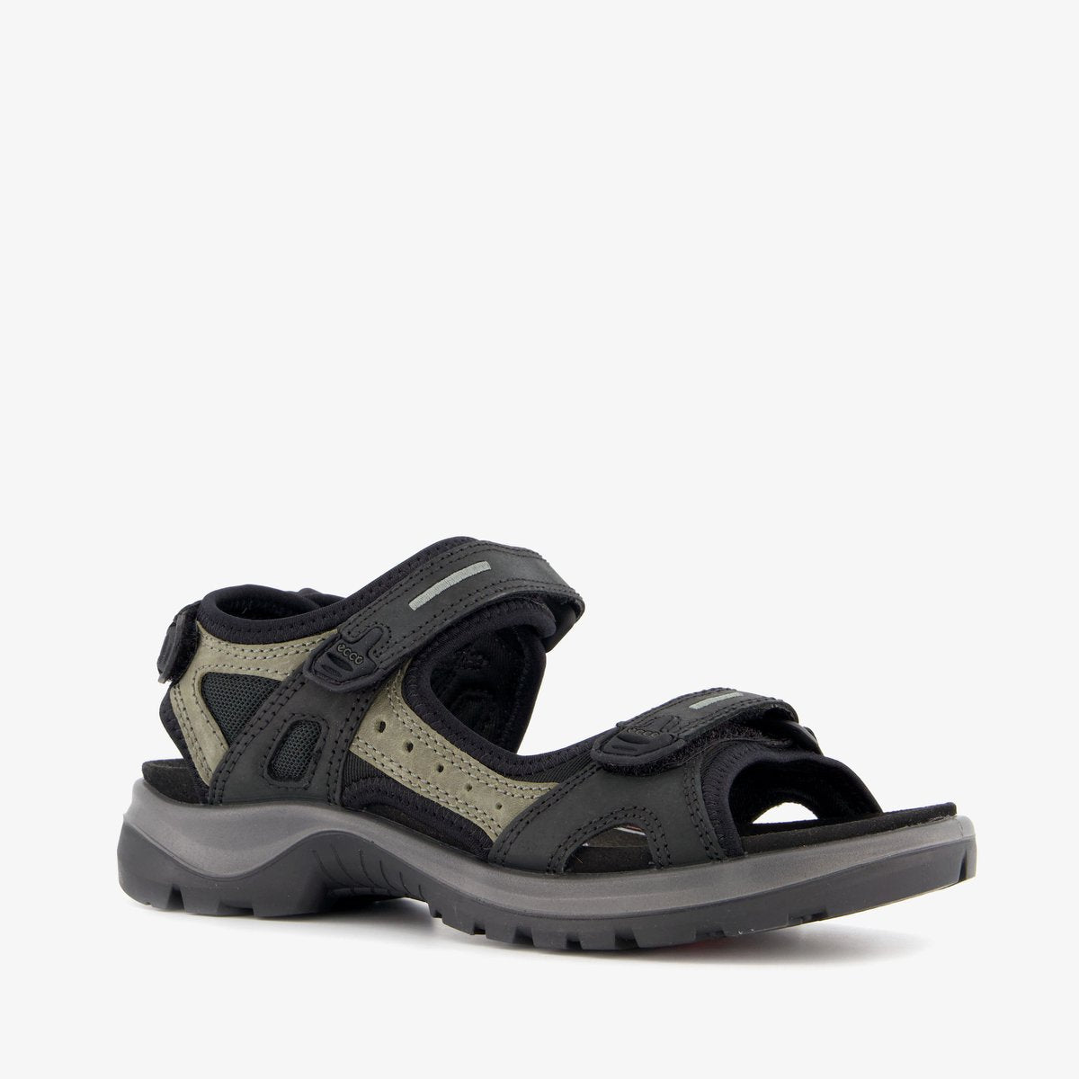 Ecco Onroads Leder Damen Sandalen Schwarz Grün - Größe 42