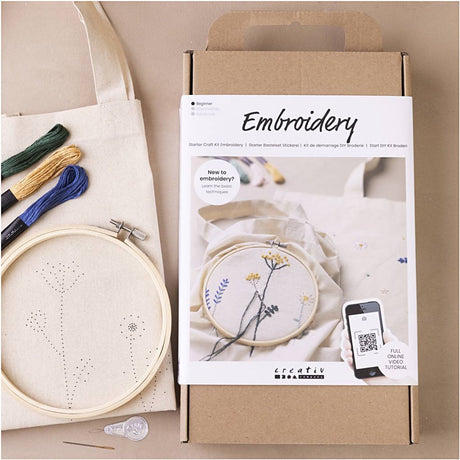 Creativ Company Starter-Hobby-Set Stickerei, Blumen, 1 Box