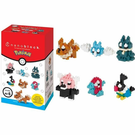 Bandai – Nanoblock – normales Pokémon-Minifiguren-Paket – Box mit 6 aus Ziegeln gebauten Pokémon-Figuren – Modellbauset – Spielzeug für Kinder ab 12 Jahren, Teenager und Erwachsene – nbpm14b