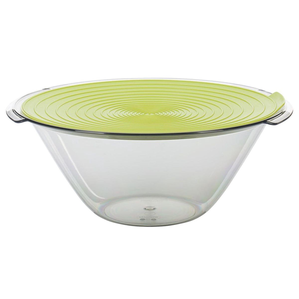 Westmark Salatschüssel, mit Griffen und Deckel, Fassungsvermögen: 4 Liter, ø 32 cm, Kunststoff, BPA-frei, frisch, Farbe: grün transparent, 2440227a
