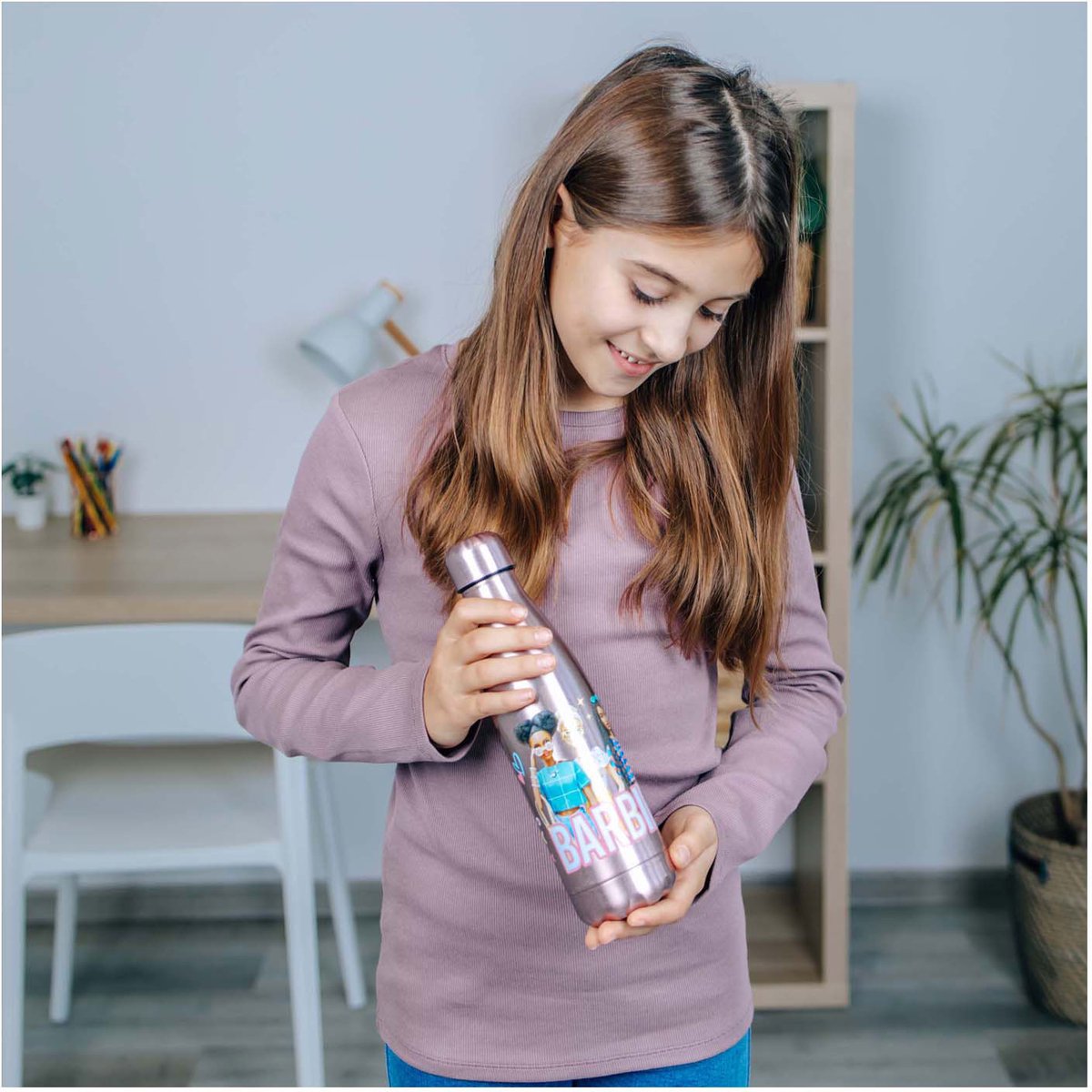 Undercover Barbie Trinkflasche Edelstahl 450ml mehrfarbig kinderfreundlich.