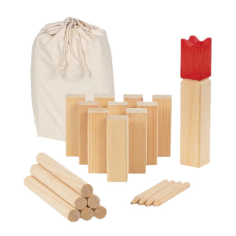 Goki Wooden Kubb -Spiel in Wattebeutel, 21dlg.