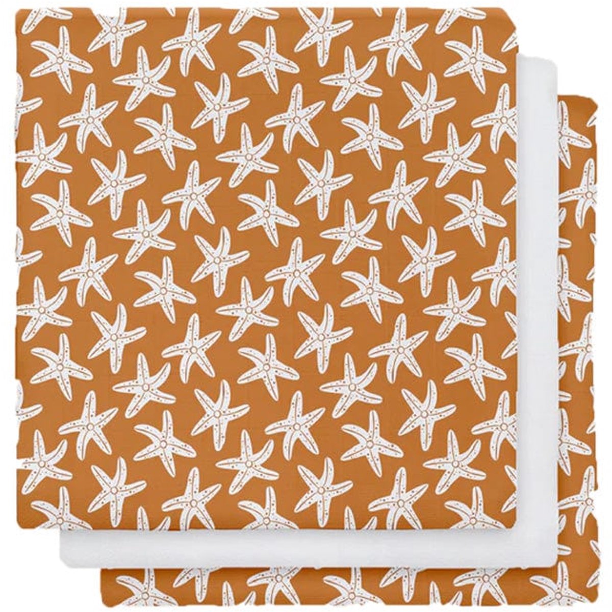 Seestern | orange hydrophile Tücher 60 x 60 cm - 3 Stück