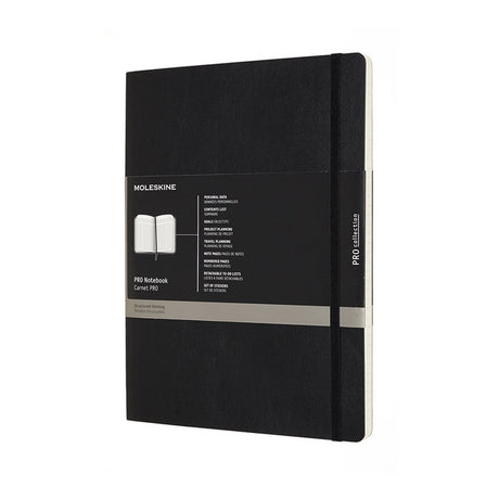 Professionelles Moleskine-Notizbuch – extra groß – Softcover – schwarz