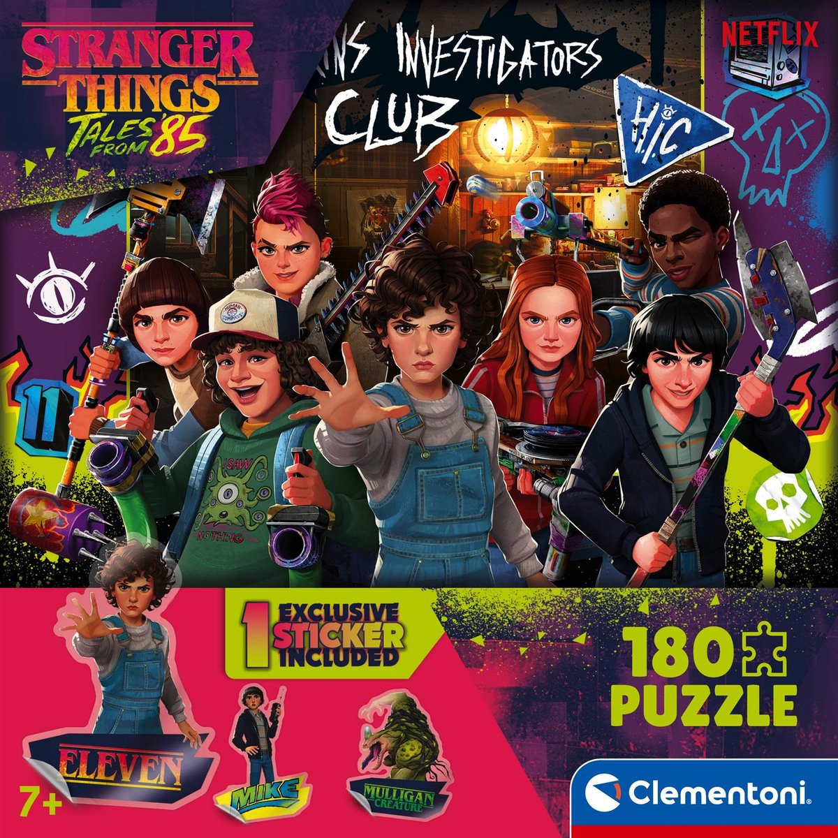 Clementoni - puzzel - 180 stukjes - stranger things design 4 - kinderpuzzel - legpuzzel - vanaf 7 jaar