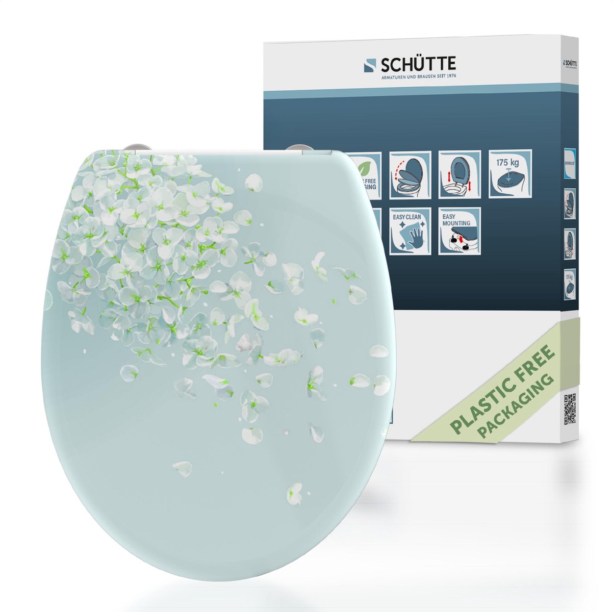 Schütte Toilettensitz mit weicher Kurzabnahmeblume im Wind