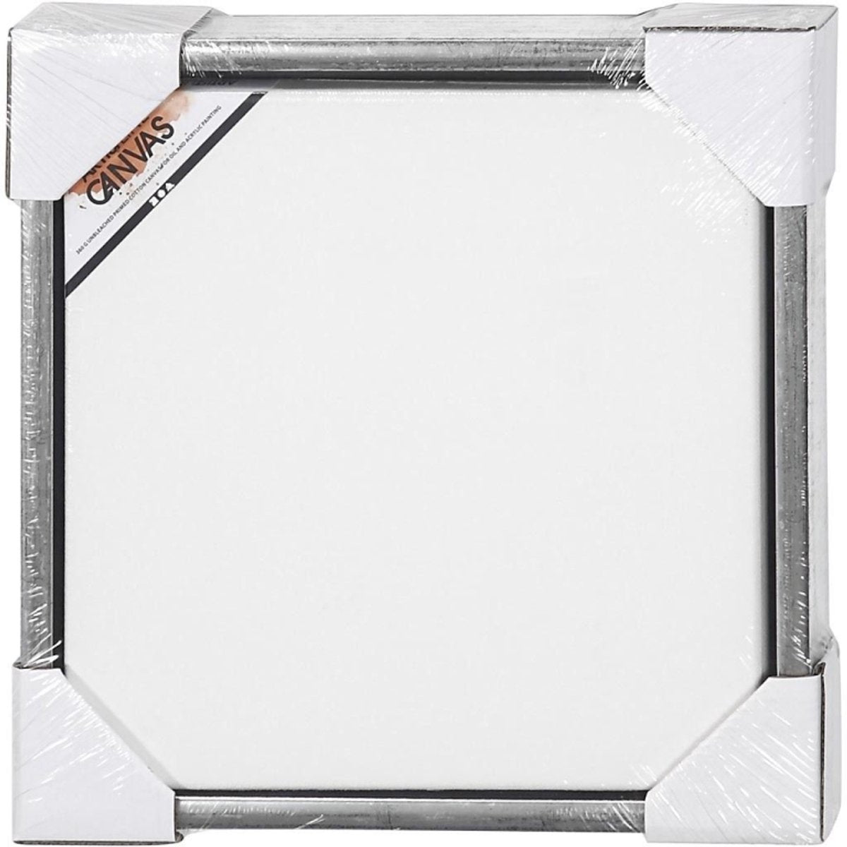 Creativ Company Leinwand mit Rahmen, Größe 20x20 cm, 360 gr, Antiksilber, weiß, 1 Stück
