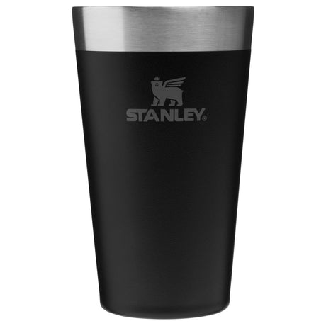 Stanley Adventure Stacking Beer Pint 0,47 l – hält Bier oder andere Getränke 4 Stunden lang kalt – stapelbarer Campingbecher – doppelwandige Isolierung – spülmaschinenfest – mattschwarz