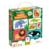 Bananenpanda - Puzzlepaare wilder Tiere - 18 Teile.