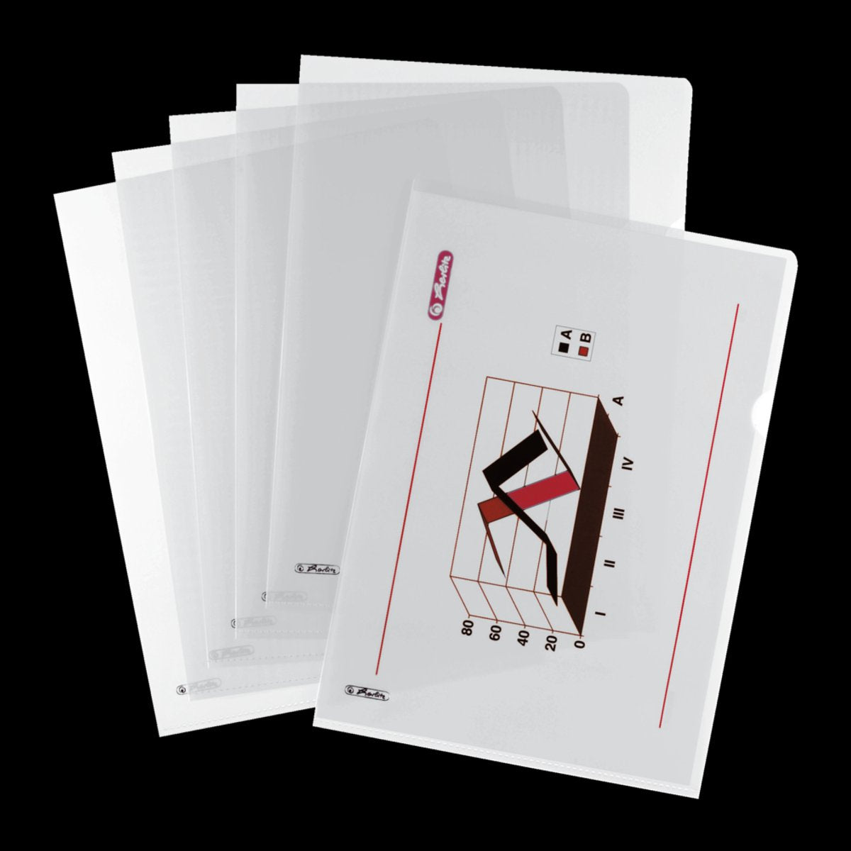 Herlitz Aktenh�lle A4 genarbt transparent 100er Packu