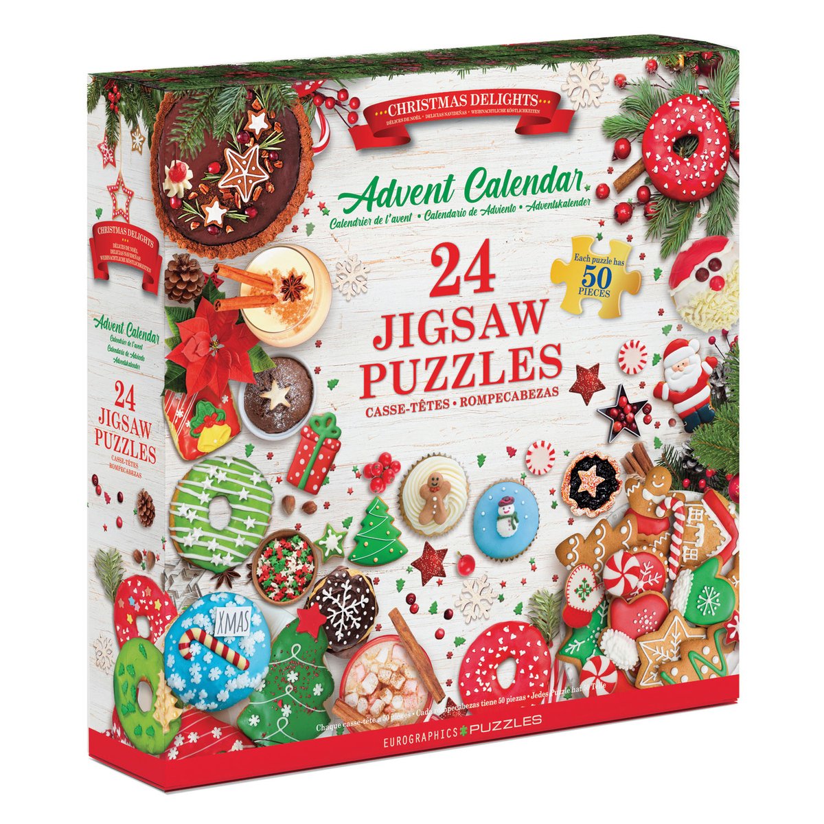 Eurographics - Adventskalender, [Adventskalender, Weihnachtsfreuden] - 24×50 Stück 12,5×12,5cm (B×H) – Adventskalender