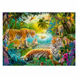 Ravensburger Puzzle Tigerfamilie in der Oase - 500 Teile.