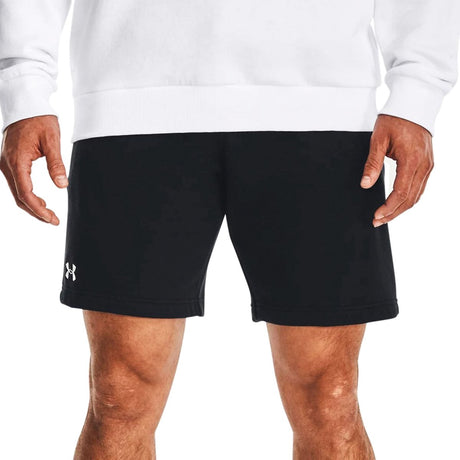 Under Armour UA Rival Fleece Shorts-BLK Herren-Sporthose – Schwarz – Weiß