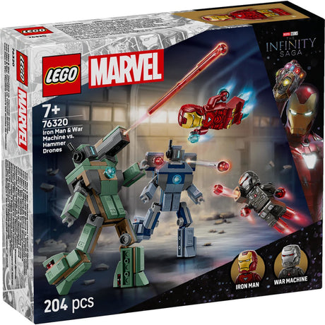 Lego® ǀ Marvel Iron Man und Kriegsmaschine vs. Hammerdrohnen – 76320
