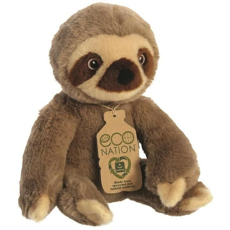 Aurora Eco Nation Plüschtier Faultier – Braun – 24 cm – Spielzeug mit Dschungeltiermotiv