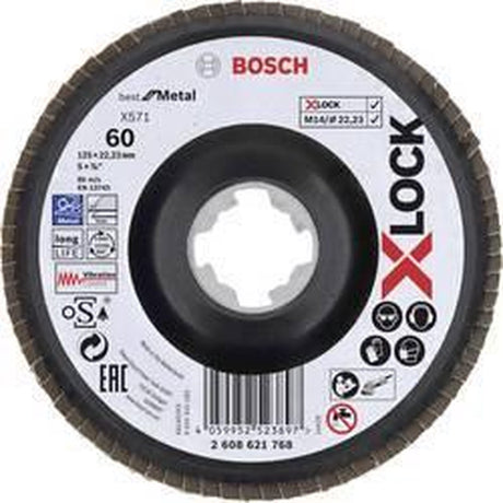 Bosch Zubehör X-Lock Klappenscheibe abgewinkelt, Kunststoff ø125mm, G 60, x571, am besten für Metall – 2608621768
