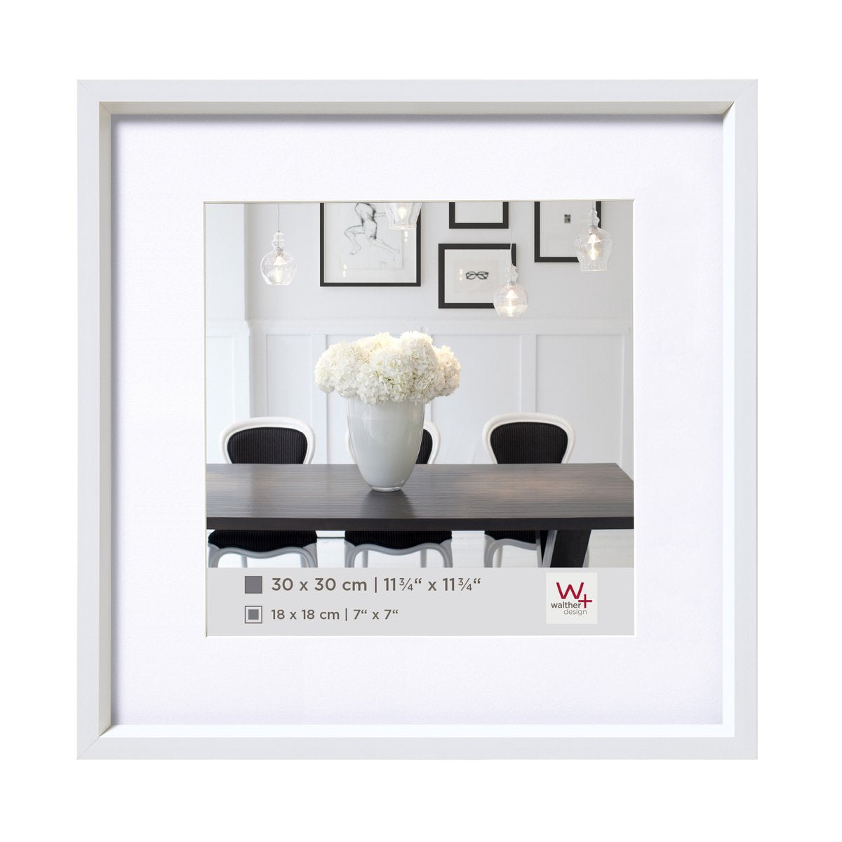 Walther Steel Style - Kunststoffrahmen - Fotogröße 20x20 cm - Weiß