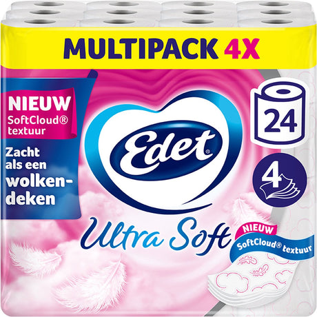 Edet ultraweiches Toilettenpapier – 4-lagig – 24 Rollen – Vorteilspack