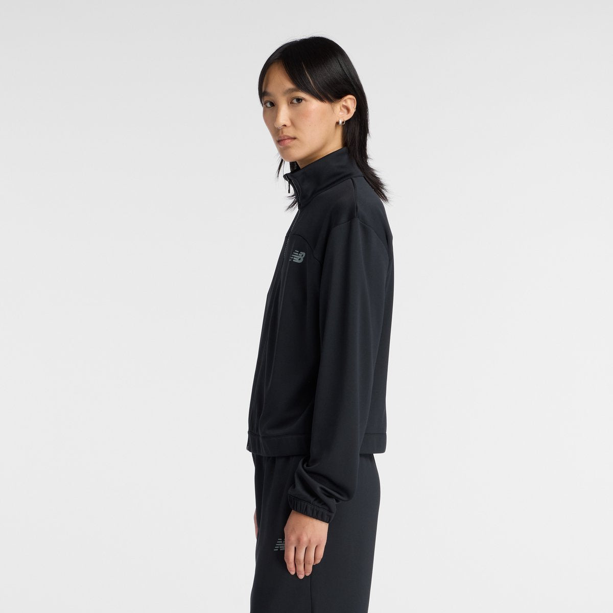 New balance sport double knit full zip dames sportjas - black