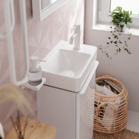 Hansgrohe tecturis s – Waschtischarmatur – Einhebelbedienung – Kaltstart energiesparend – ohne Ablaufgarnitur – 80 mm Größe – gebürstete Bronze