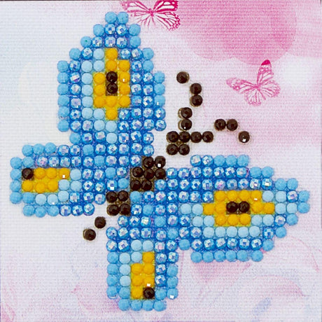 Diamond Dotz® Diamond Dotz DDS.002, Original 5D Diamond Painting Set Butterfly Sparkle, Bastelpaket mit 295 runden Steinen, Dotz für Erwachsene, Hobbypaket ca. 7 x 7 cm für Kinder ab 8 Jahren